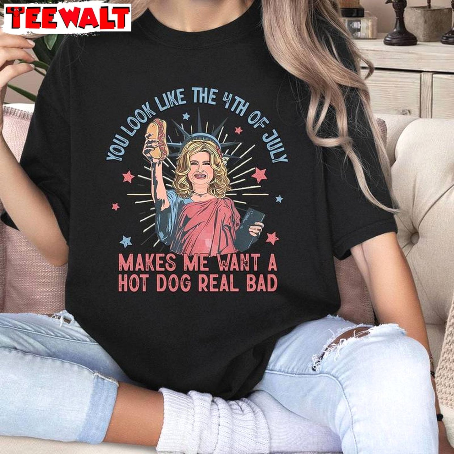 Jennifer Coolidge You Look Like The 4th Of July Unique Shirt, Funny 4th July Long Sleeve T Shirt