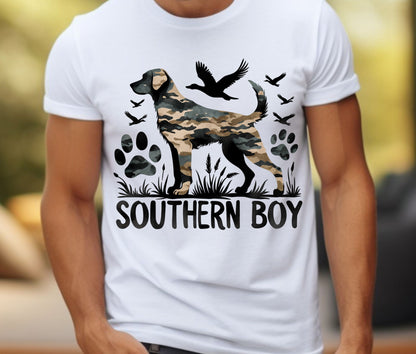 Southern Boy Hunting Dog Camouflage Sweatshirt T-Shirt