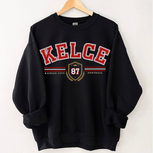 Travis Kelce Football Crewneck - Kansas City Sweatshirt For Fans