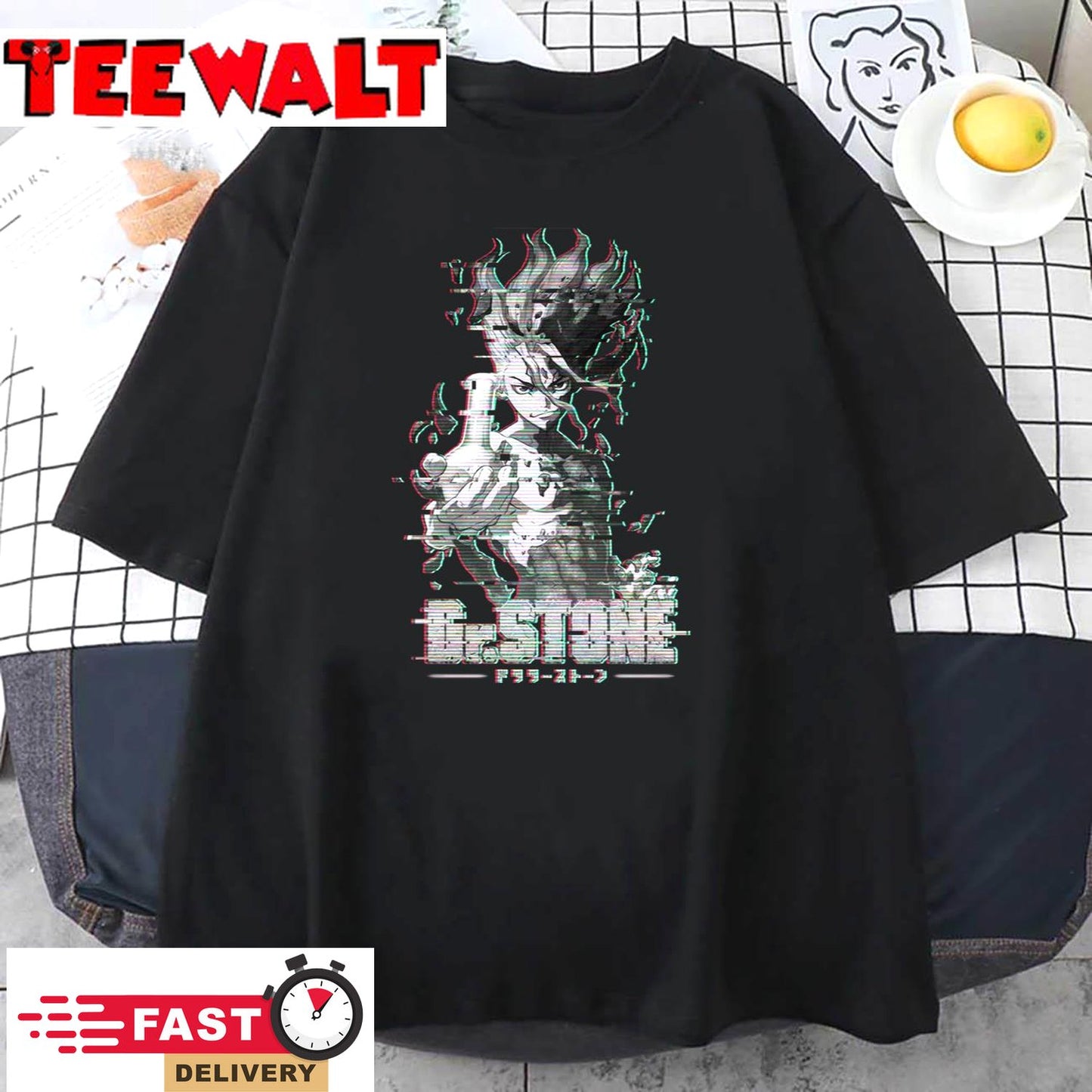 Dr. Stone Glitch Art Hoodie