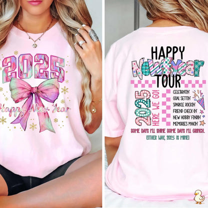 Happy New Year 2025 Retro Tour Gift Shirt