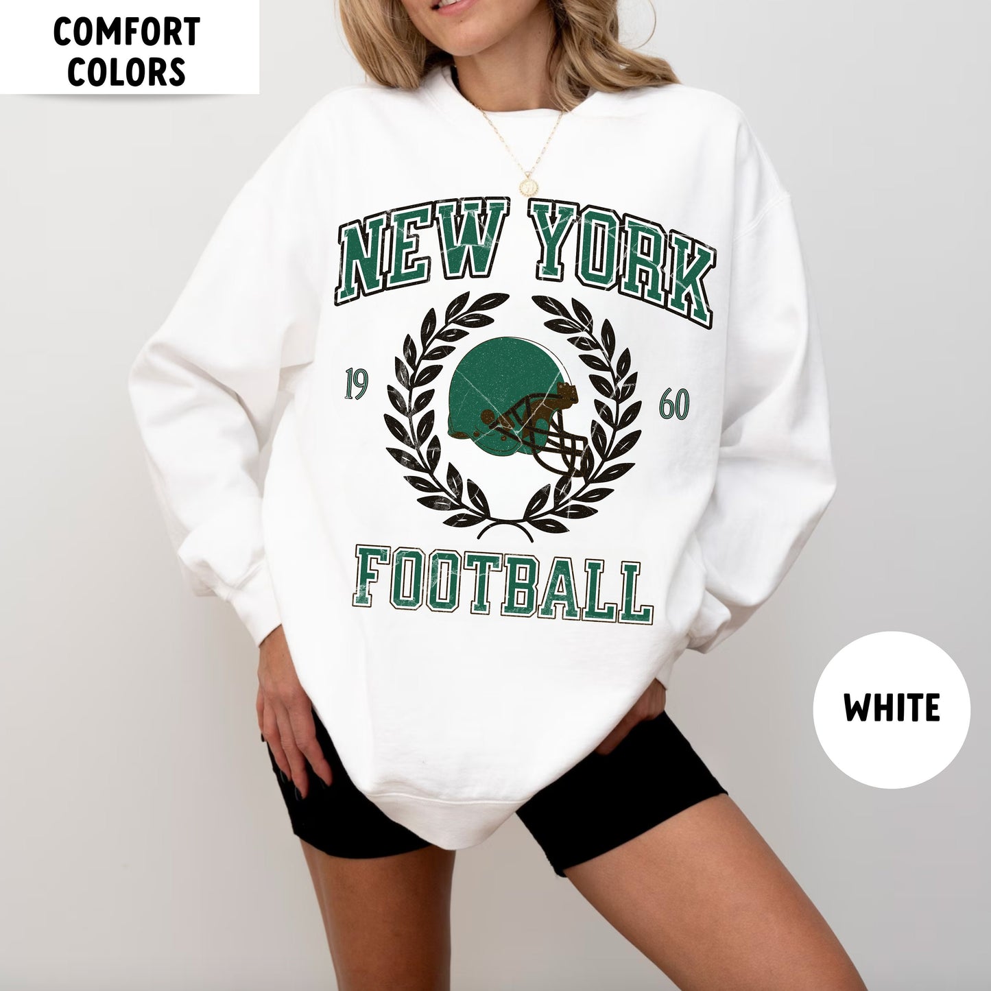 Jets Football Sweatshirt, Vintage New York Crewneck, Aaron Rodgers Style