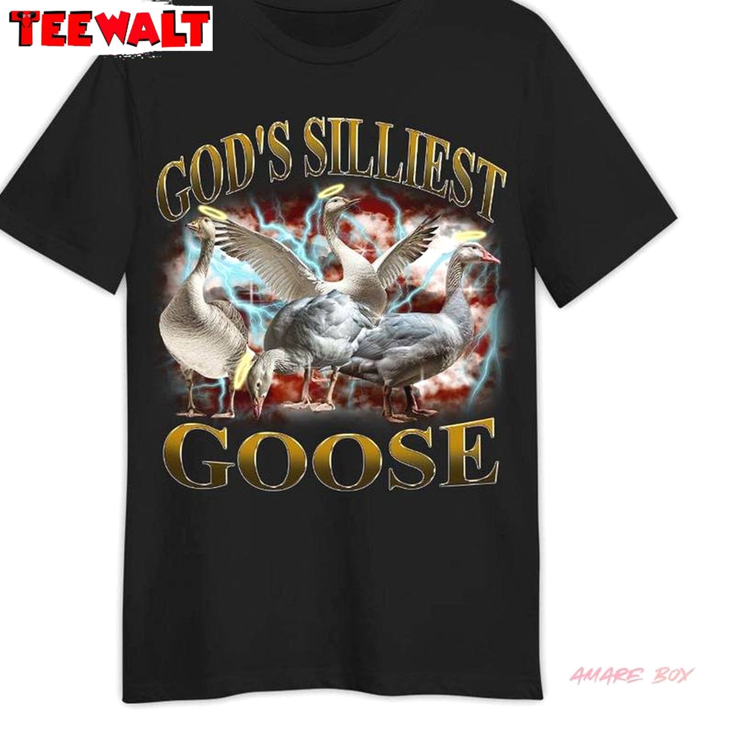 Groovy God's Silliest Goose T-shirt, Funny Goose Meme Crewneck Long Sleeve