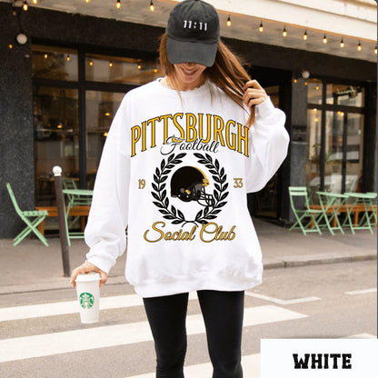 Pittsburgh Football Crewneck Sweatshirt - Vintage Style Pittsburgh Sweater