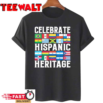 Hispanic Heritage Month Latino Flag all Countries T-Shirt