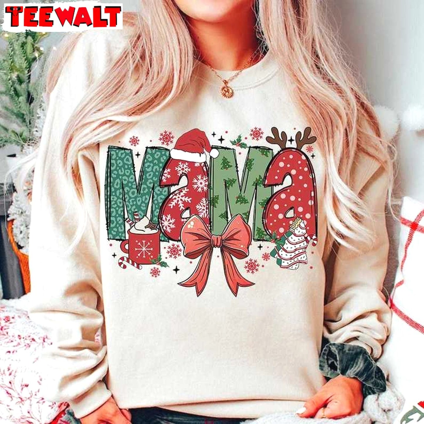 Christmas Mama Coquette Sweatshirt, Christmas Tree Cake Shirt