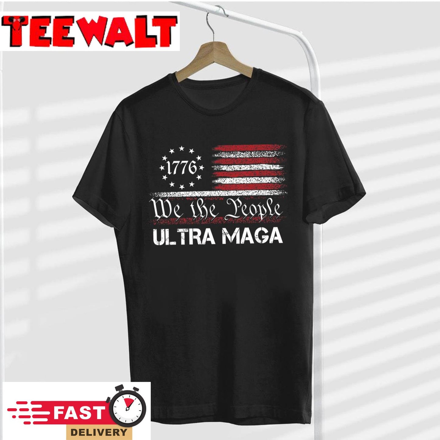 Ultra MAGA - We The People Republican USA Flag Vintage T-Shirt