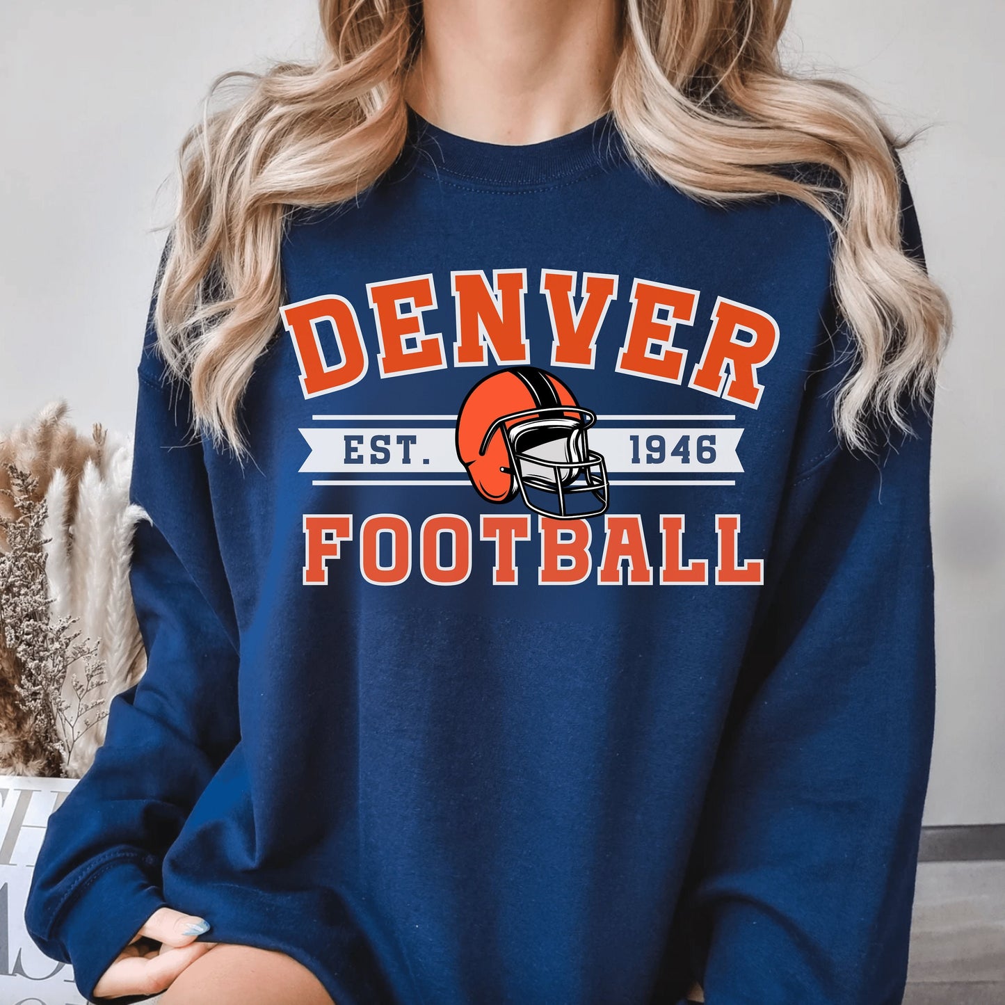 Vintage Denver Football Crewneck Sweatshirt, Classic Game Day Shirt