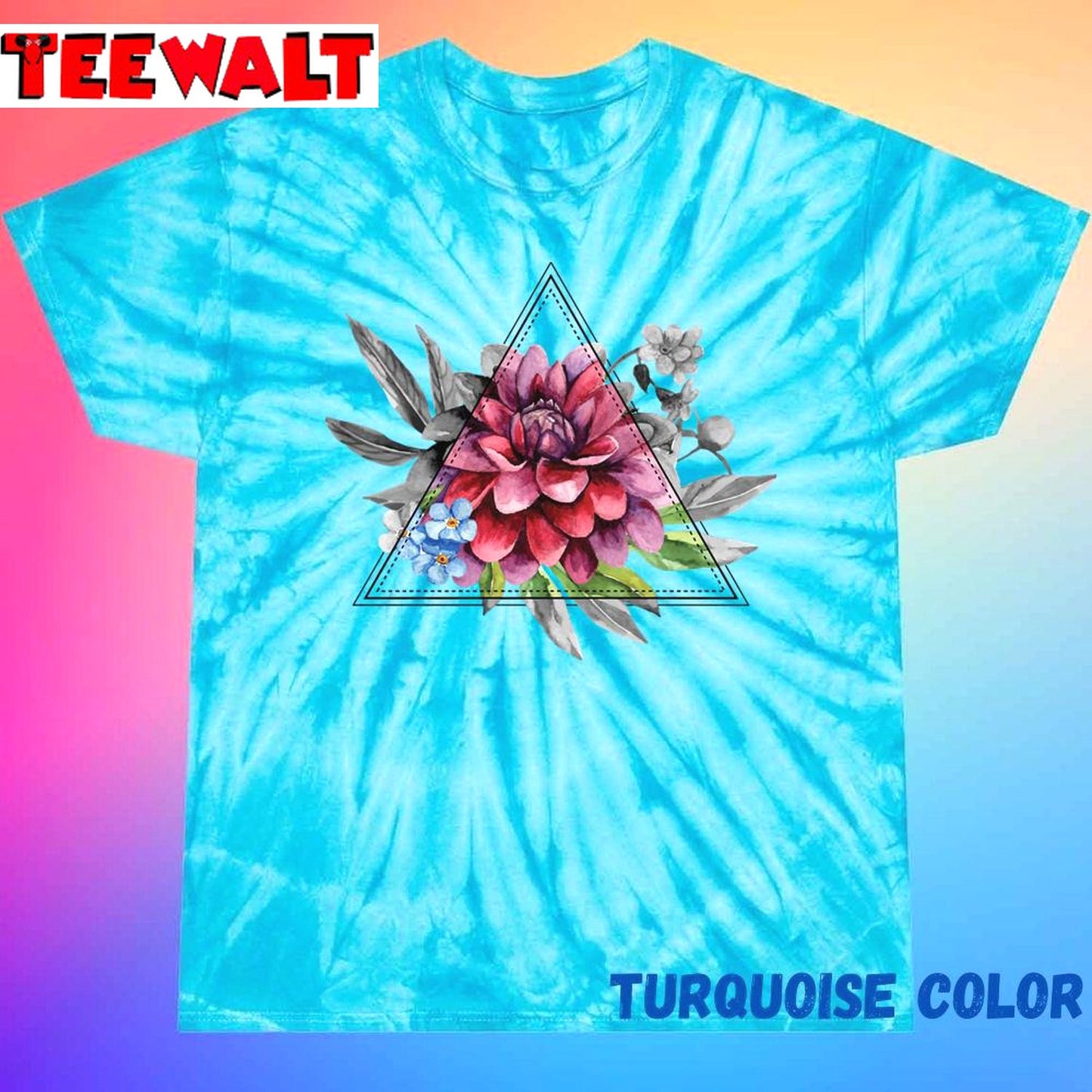 Geometric Dahlia Unisex Tie Dye Tee