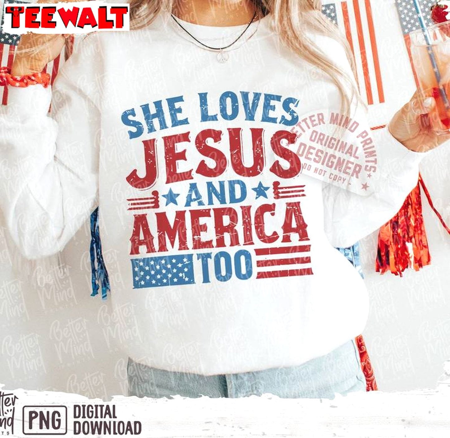 Fourth Of July Unisex Hoodie, Comfort She Loves Jesus And America Too Shirt