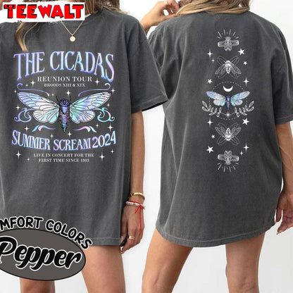 Comfort Colors Cicada Comeback Tour Shirt, Cicadas Summer Scream 2024 Crewneck