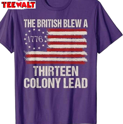 America Flag Modern Long Sleeve , Unique British Blew 13 Colony Lead