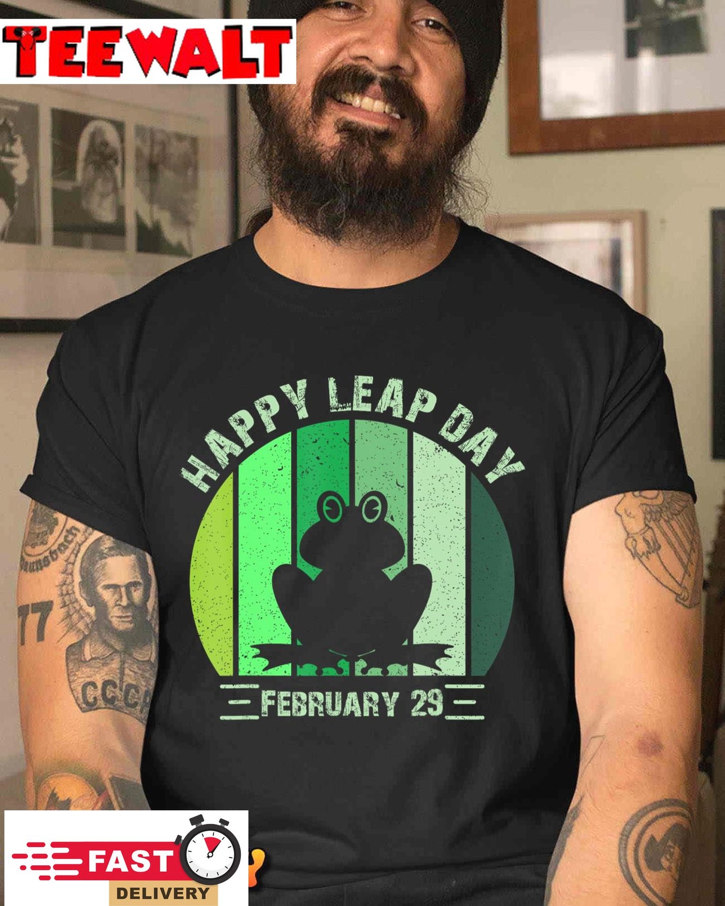 Happy Leap Day February 29 Leap Year Hoppy Frog Vintage T-Shirt