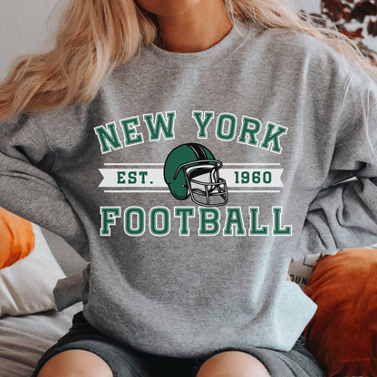 Jets Sweatshirt, Vintage Style New York Football Crewneck, Aaron Rodgers