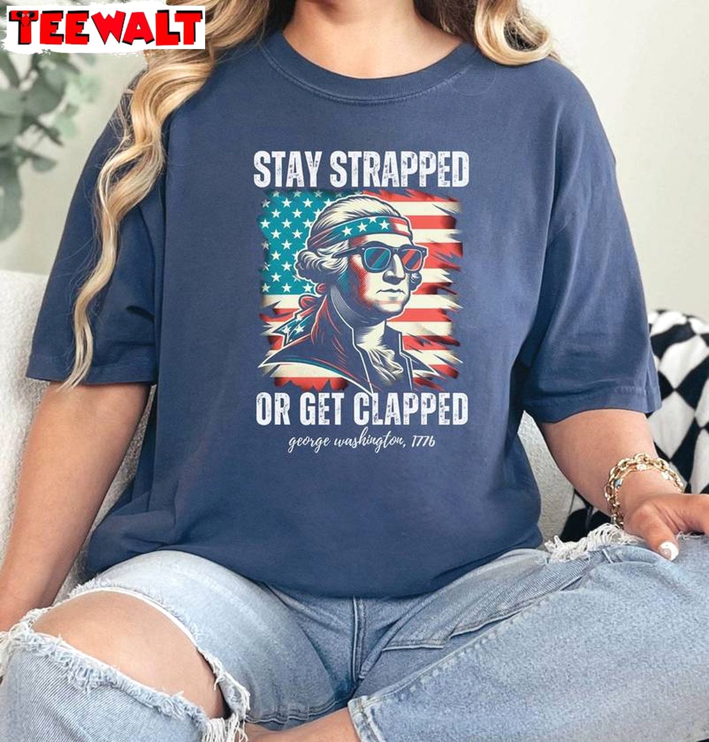 Fantastic 4th Of July Unisex Hoodie, Modern Stay Strapped Or Get Clapped