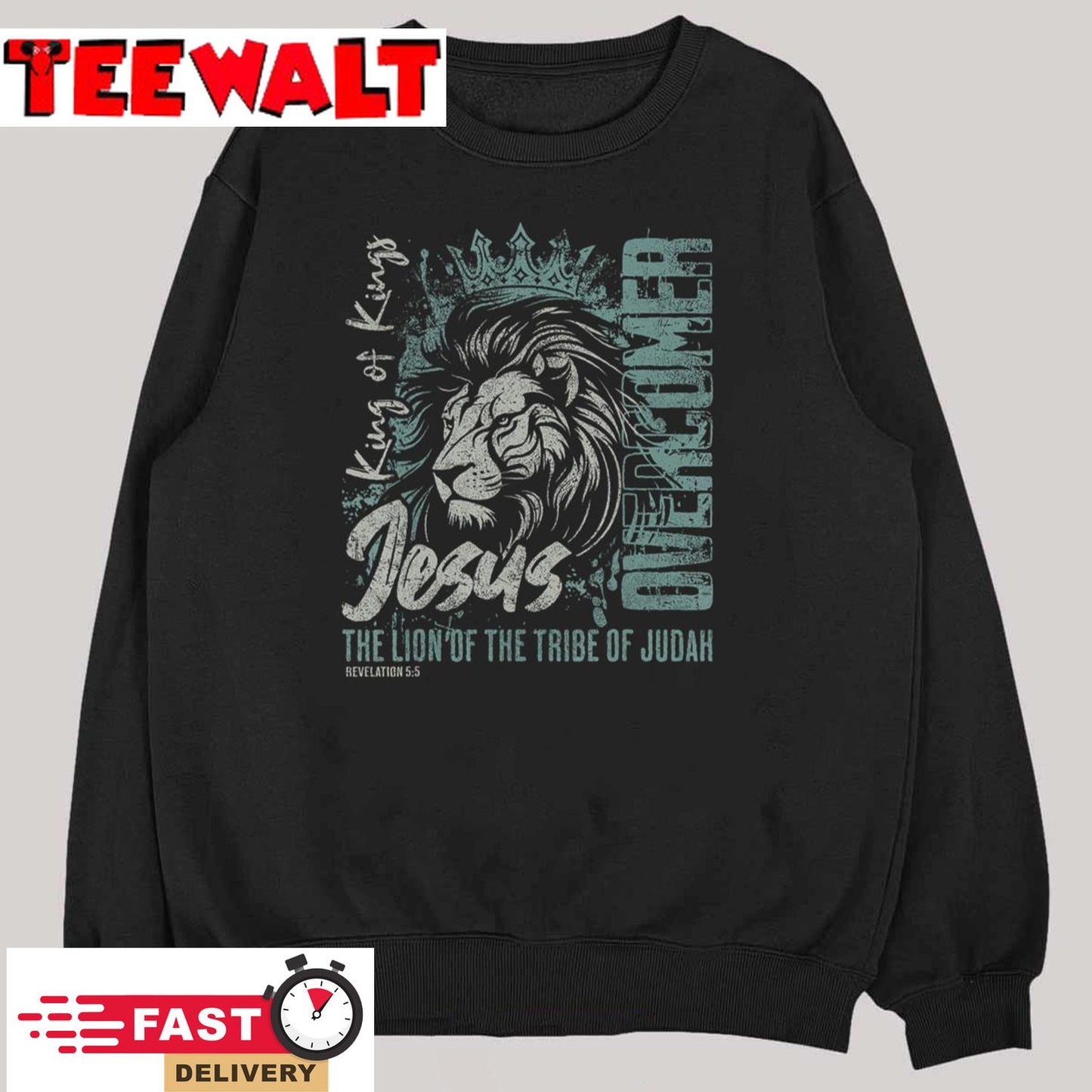 Jesus Is King Lion of Judah Bible Faith Graphic Christian T-Shirt