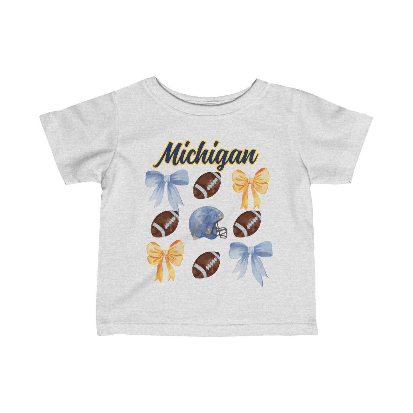 Michigan Baby Coquette Bow Shirt - Youth & Toddler Game Day Football Top