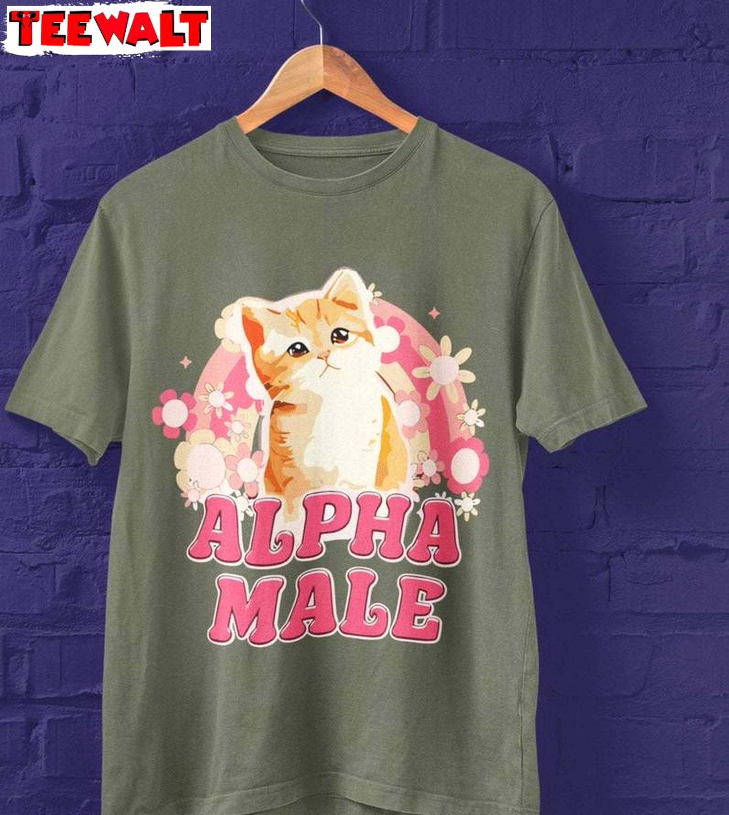 Alpha Male Limited Shirt, Creative Meme Cat Crewneck Long Sleeve