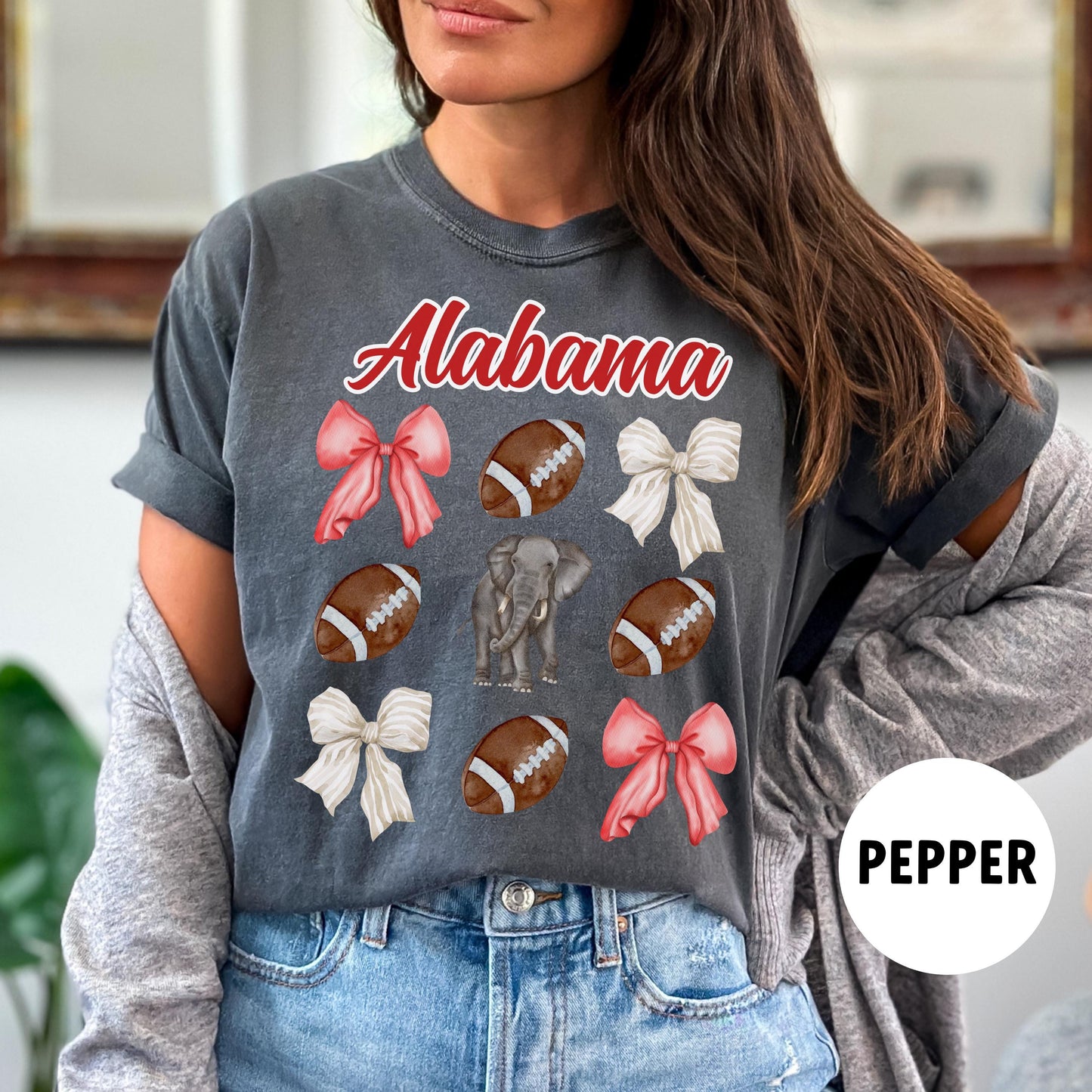 Alabama Football Shirt - Comfort Colors College Game Day Alabama Coquette