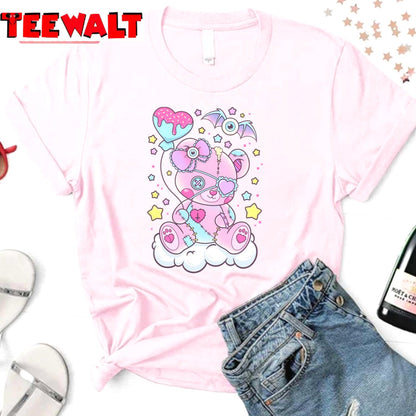 Kawaii Pastel Goth Cute Creepy Teddy Bear Unisex Sweatshirt