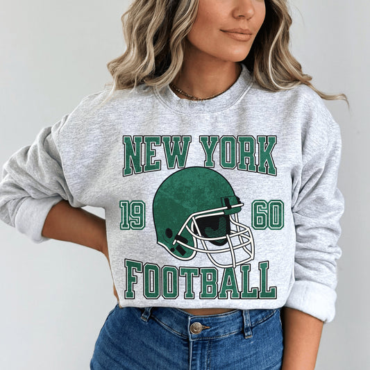 Jets Football Sweatshirt, Vintage Style New York Crewneck, Aaron Rodgers