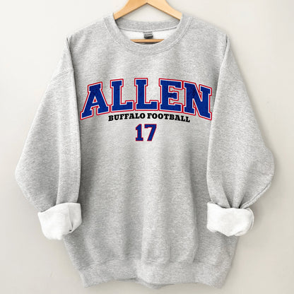 Josh Allen Sweatshirt - Vintage Style Buffalo Football Crewneck Shirt