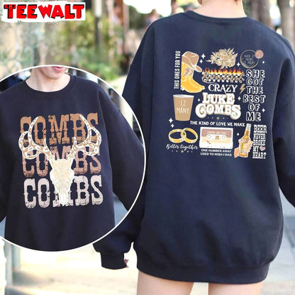 Must Have Luke Combs World Tour Shirt, Vintage Cowboy Combs Sweater