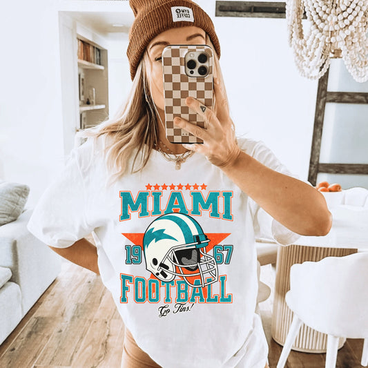 Vintage Miami Football Shirt - Comfort Colors Dolphins Tee Or Sweatshirt