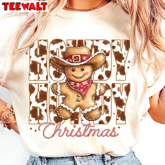 Howdy Christmas Shirt Gingerbread Man TShirt, For Family