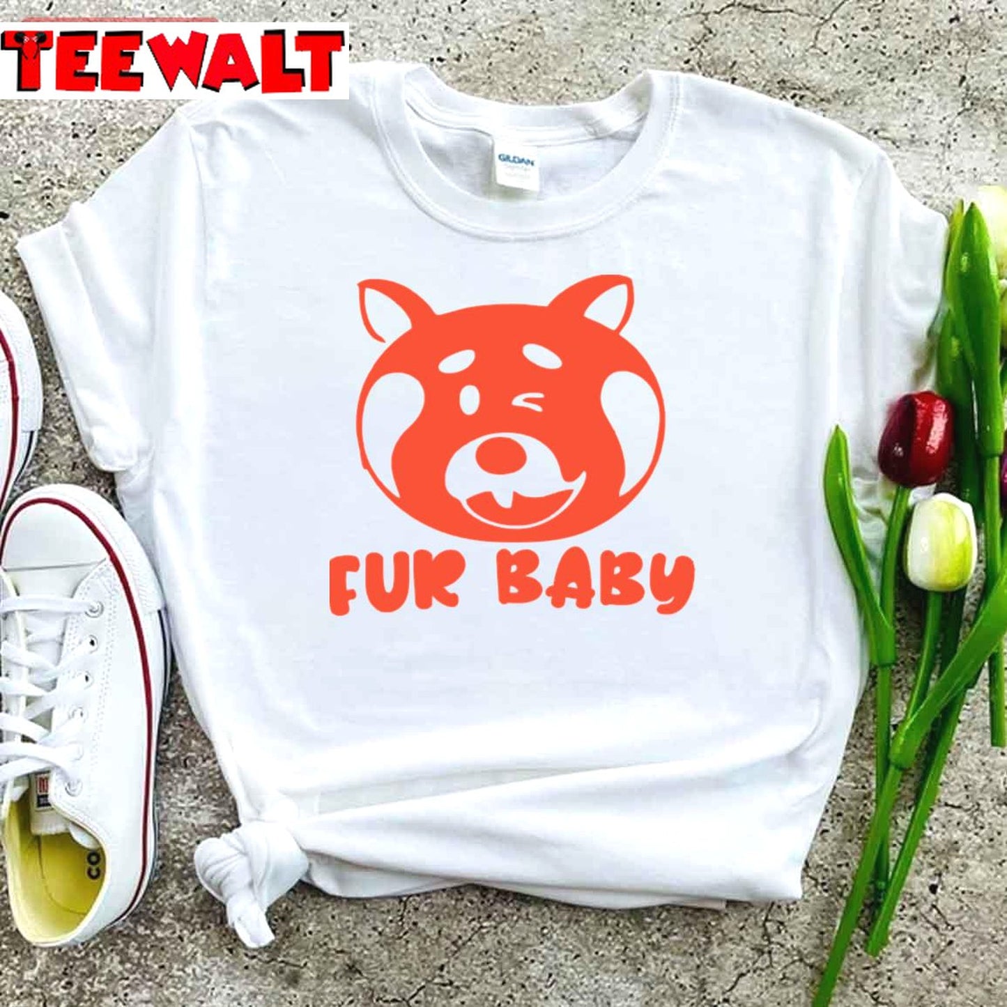 Fur Baby Panda Turning Red Unisex T-Shirt