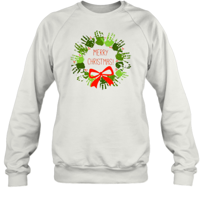 Cute Hands Merry Christmas Teacher T-Shirt