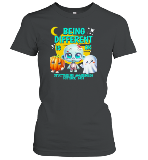 Halloween Being Different Is Ok Stuttering Awareness October 2024 T-Shirt