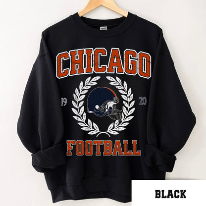 Chicago Football Bear Sweatshirt, Vintage Retro Crewneck For Fans