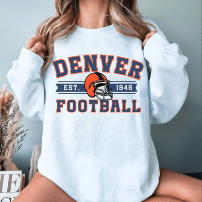 Vintage Denver Football Crewneck Sweatshirt, Classic Game Day Shirt