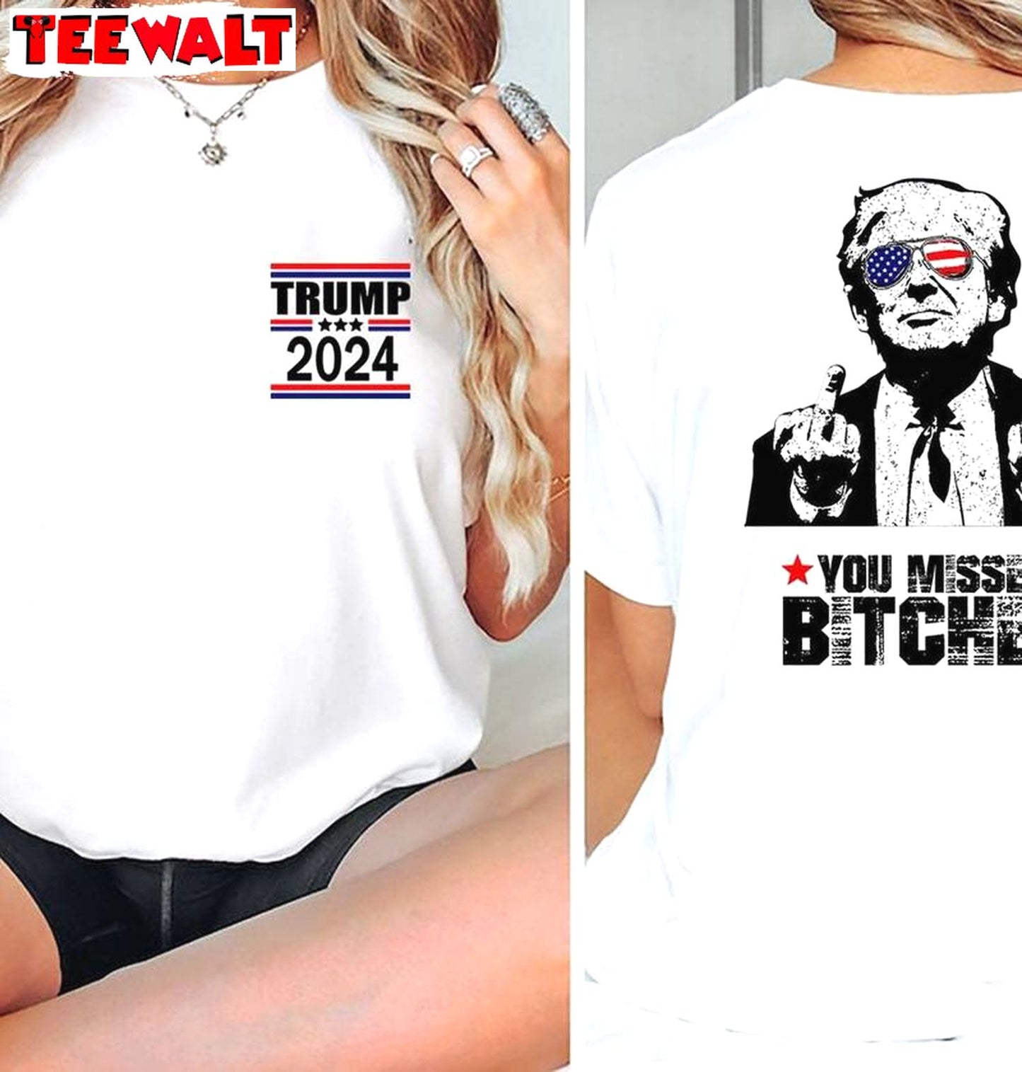 Assassination Attempt Trump Vintage Sweatshirt , You Missed Bitches Inspired