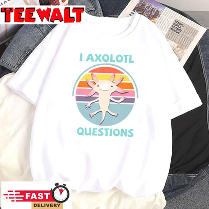 Kawaii I Axolotl Questions Funny Axolotl Lover Kids Teens T-Shirt