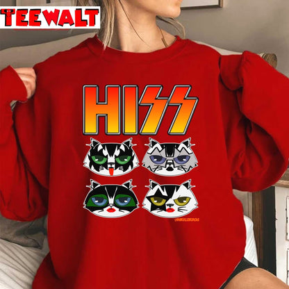 Hiss Funny Kiss Cats Parody Unisex Sweatshirt