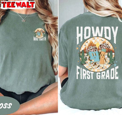 Cowgirl Teacher Inspired Short Sleeve , Limited Howdy First Grade