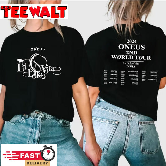 Oneus La Dolce Vita Tour T-shirt, Oneus 2nd World Tour Shirt