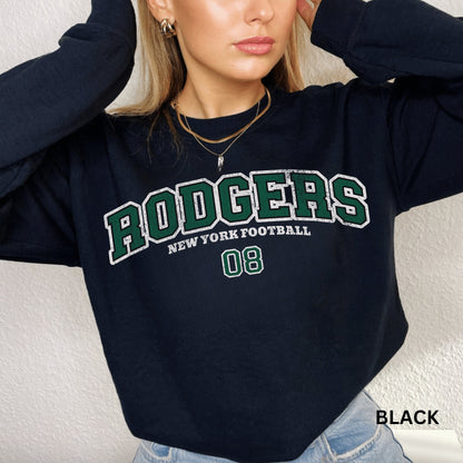 Aaron Rodgers Sweatshirt - Vintage Style Jets Crewneck - New York Football