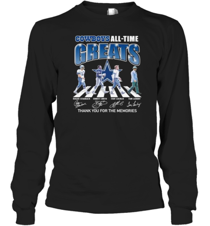 Dallas Cowboys All Time Greats Team Abbey Road Thank You For The Memories Signatures T-Shirt