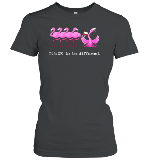 Wine Flamingo It&#39S Ok To Be Different T-Shirt