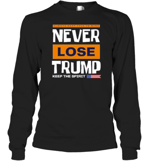 Always Keep This In Mind Never Lose Trump Keep The Spirit 2024 T-Shirt