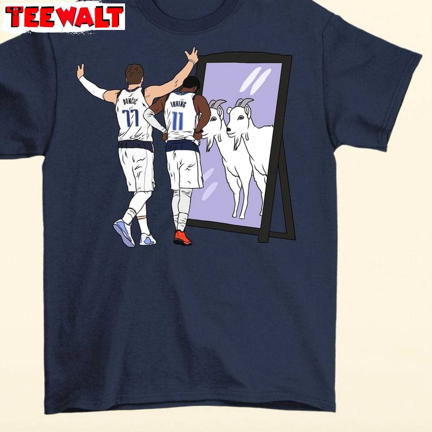 New Rare Luka Doncic Shirt, Funny Mirror Goats Dallas Short Sleeve Long Sleeve