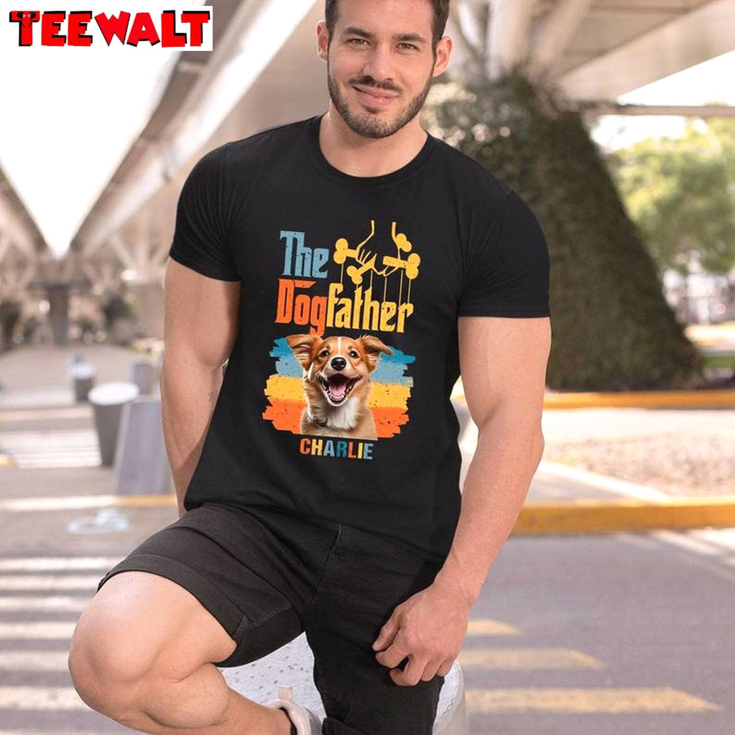 New Rare The Dogfather Shirt, Trendy Photo Dog Unisex T Shirt Crewneck