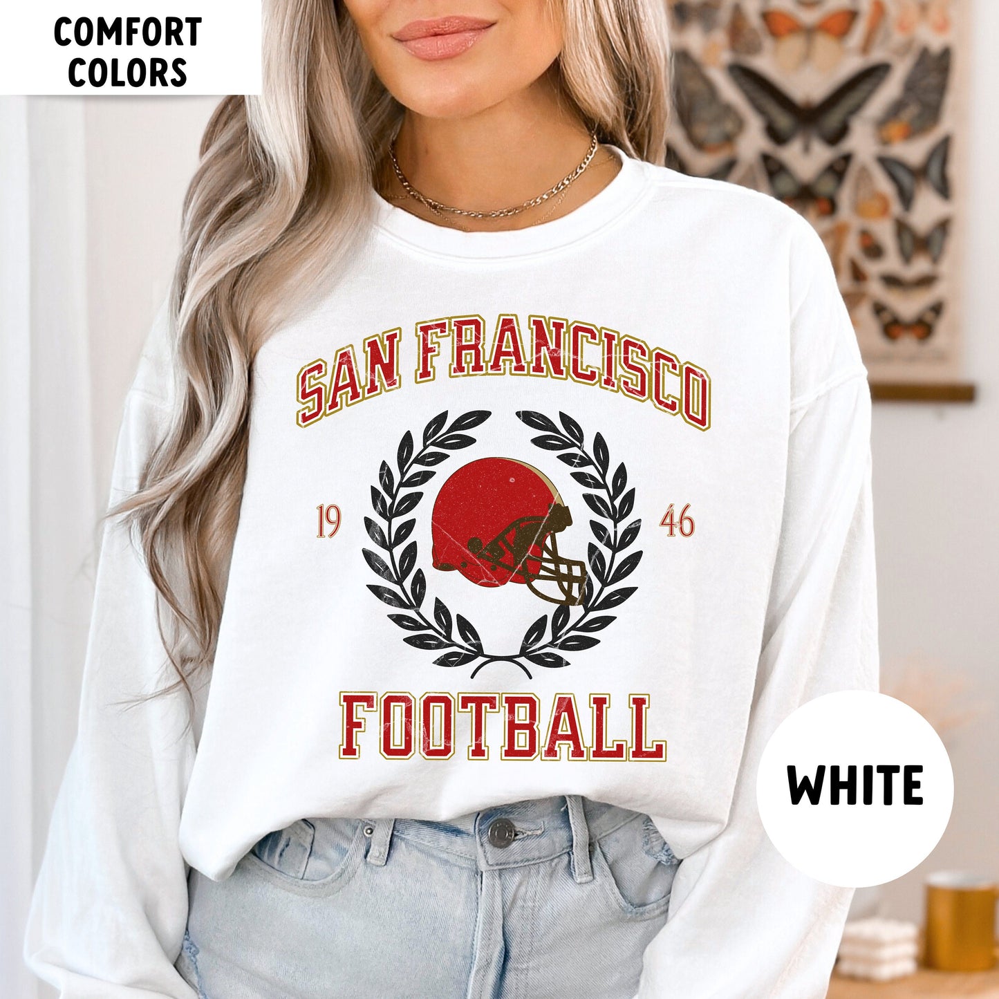 San Francisco Football Sweatshirt - Vintage Niner Crewneck Nick Bosa Shirt