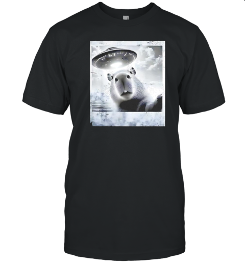 Capybara Selfie With Ufos Weird T-Shirt