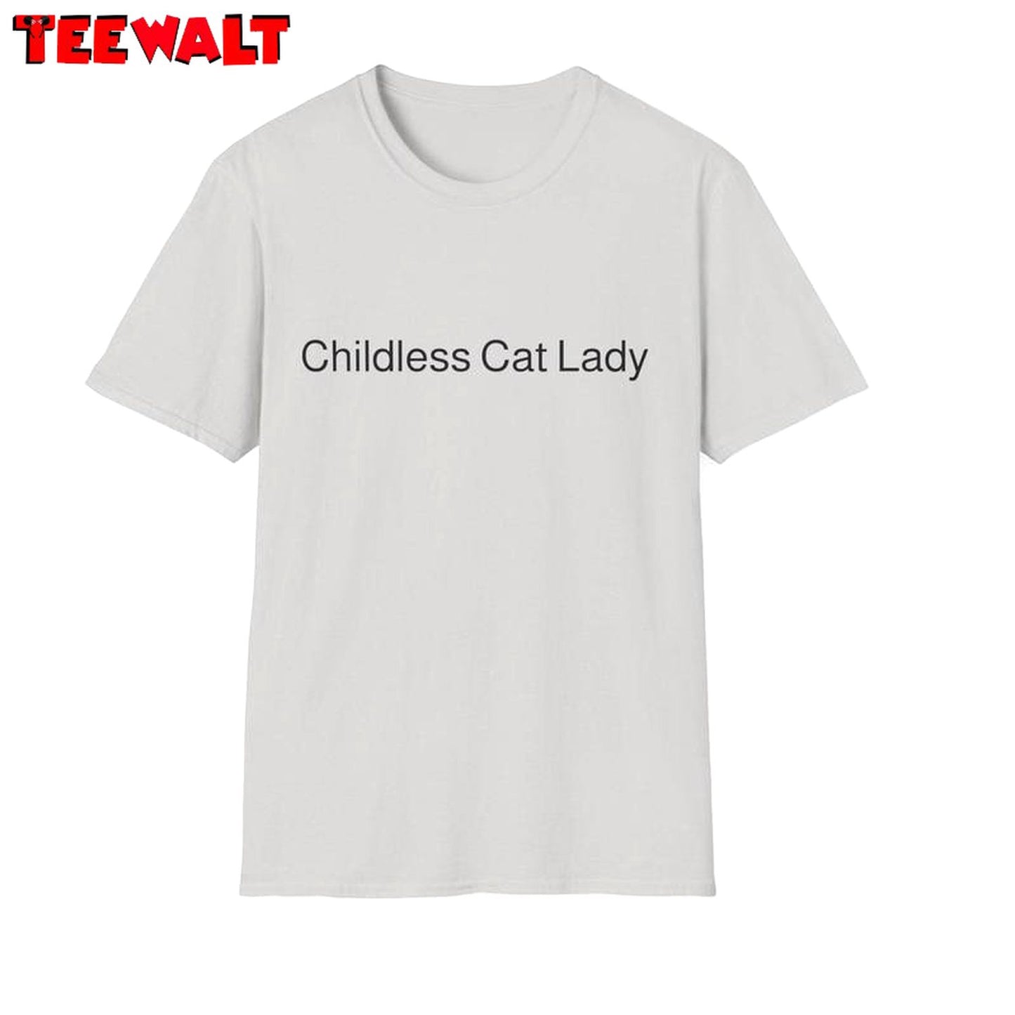 Basic Childless Cat Lady Shirt, Kamala Vote 2024 Short Sleeve Hoodie