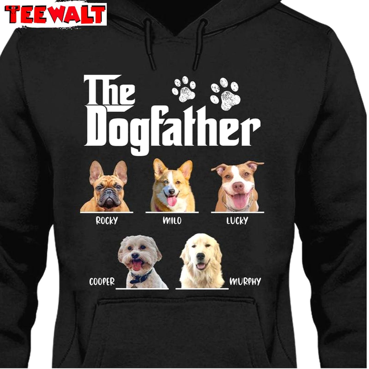 Dog Dad Unisex Hoodie, Cool Design The Dogfather Shirt Long Sleeve