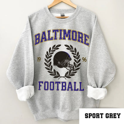 Baltimore Football Sweatshirt, Vintage Raven Crewneck, Retro Shirt